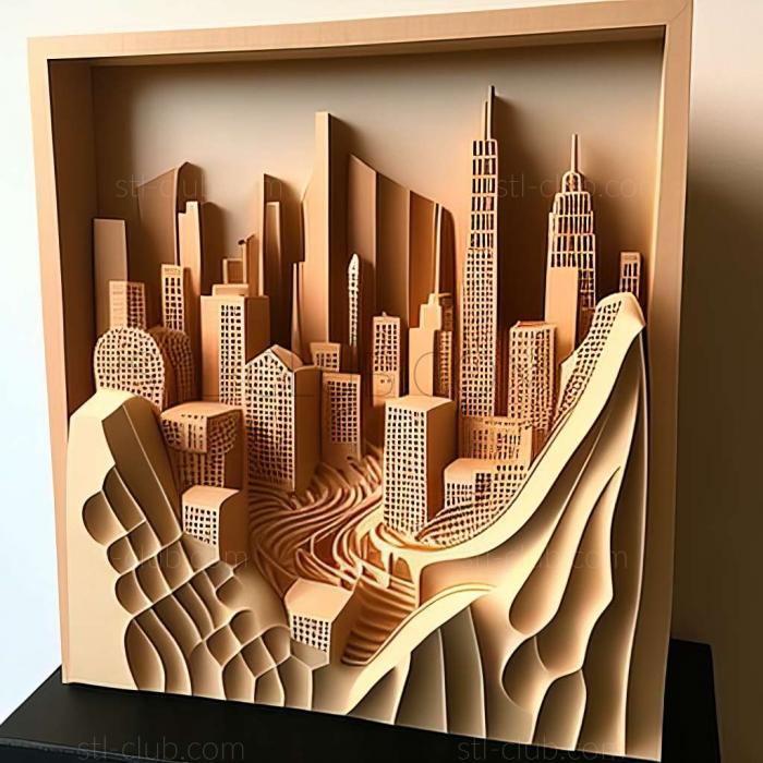 3D model city skyline (STL)